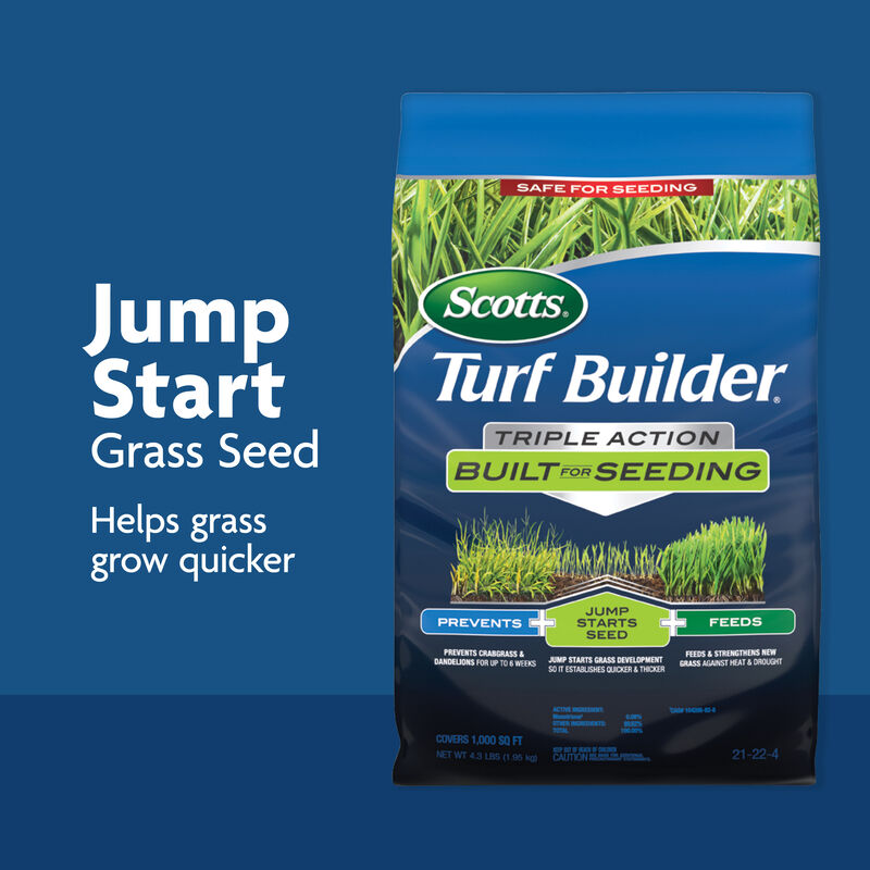 Scotts® Grass Seed Drought Tolerant Mix and Turf Builder® Triple Action Built for Seeding image number null