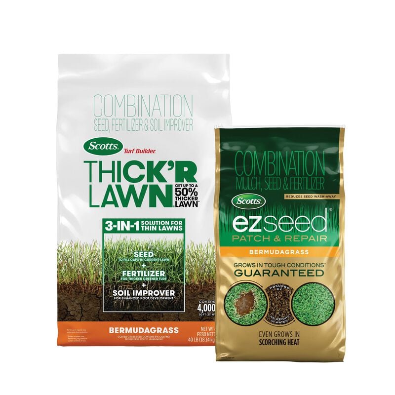 Scotts® Turf Builder® Thick'R Lawn® Bermudagrass, 40 lbs. and Scotts® EZ Seed® Patch & Repair Bermudagrass, 10 lbs. Bundle image number null