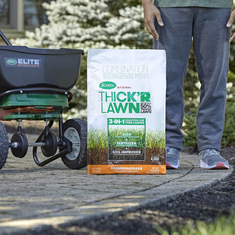 Scotts® Turf Builder® Thick'R Lawn® Bermudagrass, 40 lbs. and Scotts® EZ Seed® Patch & Repair Bermudagrass, 10 lbs. Bundle image number null