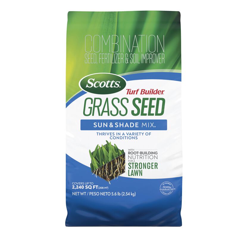 Scotts® Grass Seed Sun & Shade Mix® and Turf Builder® Triple Action Built for Seeding image number null