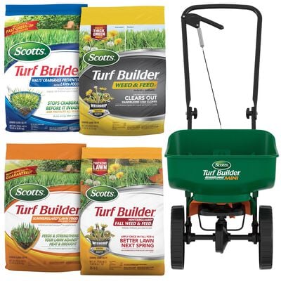 Scotts Turf Builder Bundle for Northern Lawns with Broadcast Spreader