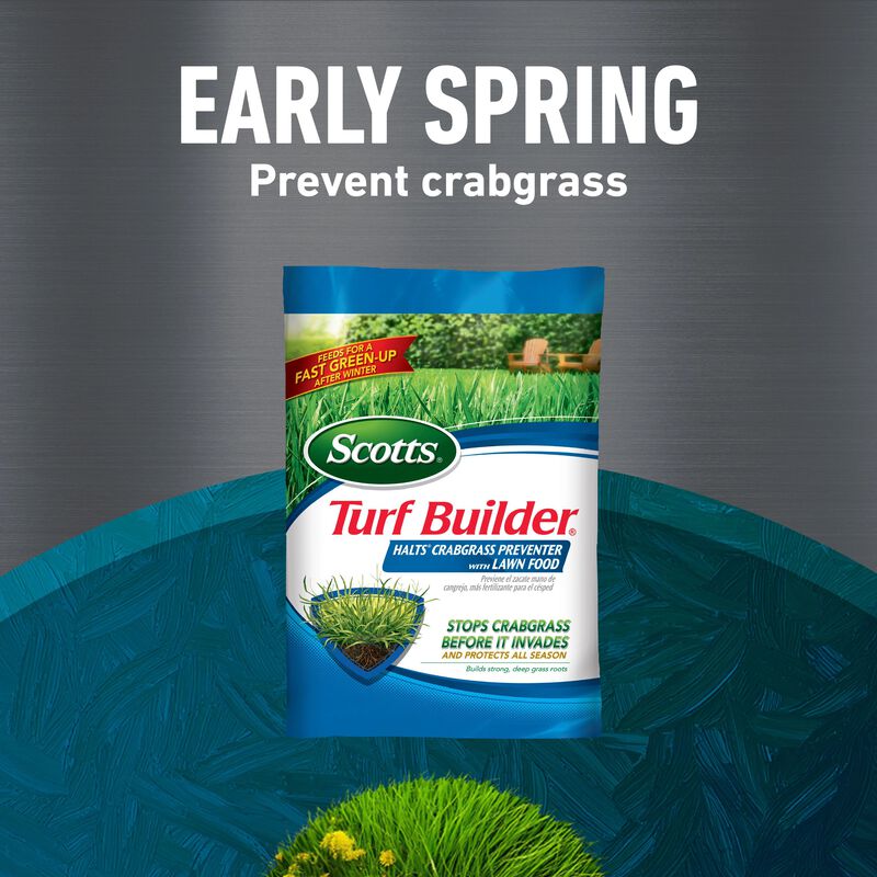 Scotts® Turf Builder® Halts Crabgrass Preventer, Weed & Feed₅, SummerGuard and WinterGuard, 4 Bag Bundle, Small Lawns image number null