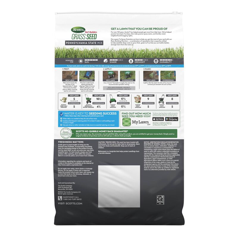 Scotts® Turf Builder® Grass Seed Pennsylvania State Mix. image number null
