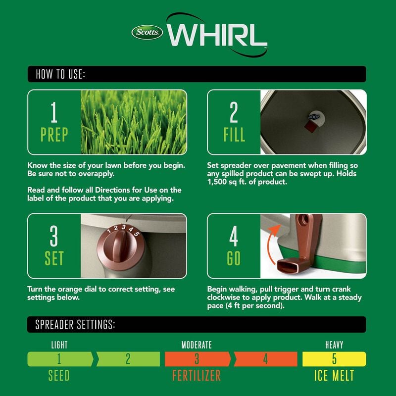 Scotts® Whirl™ Hand-Powered Spreader image number null