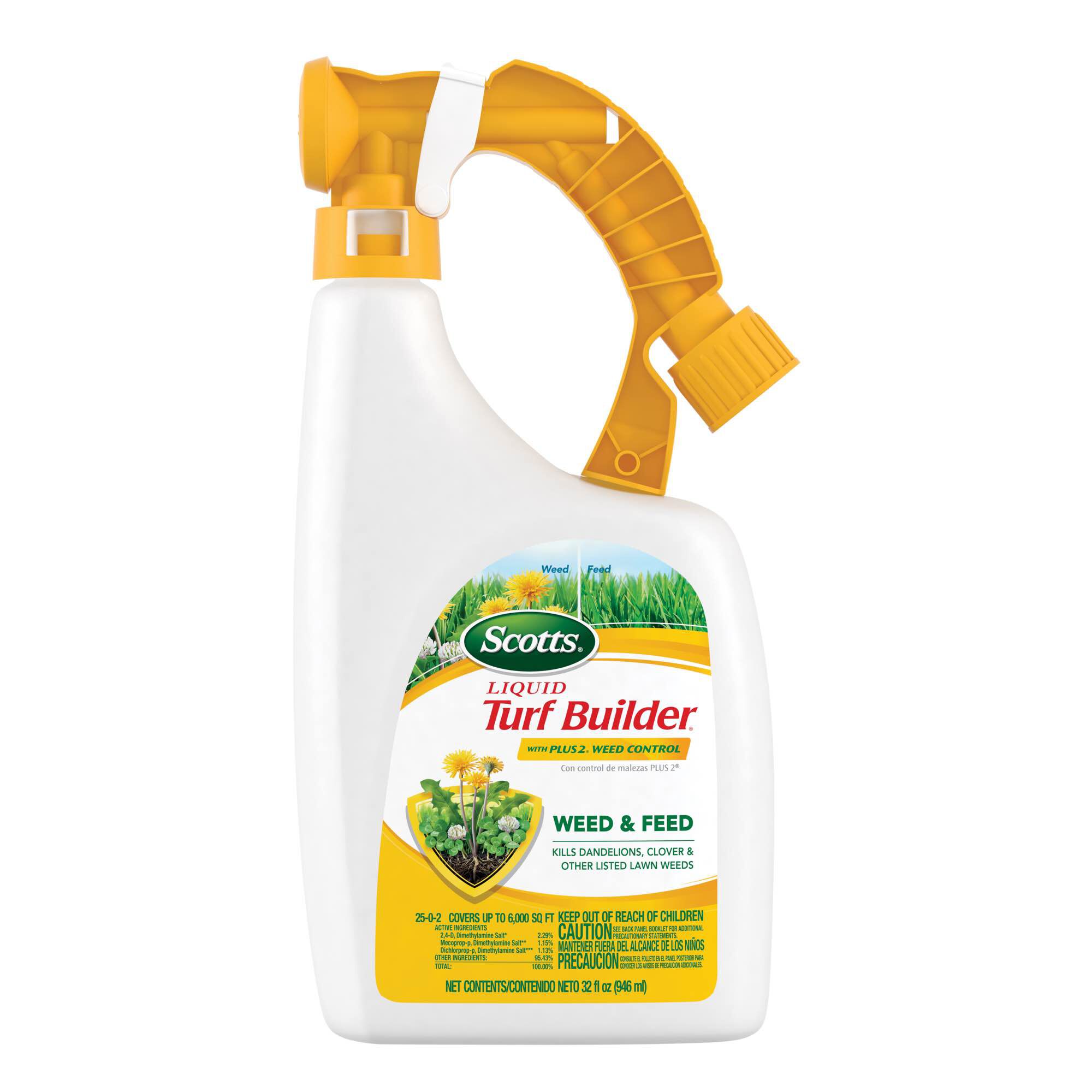 Weed and feed spray top