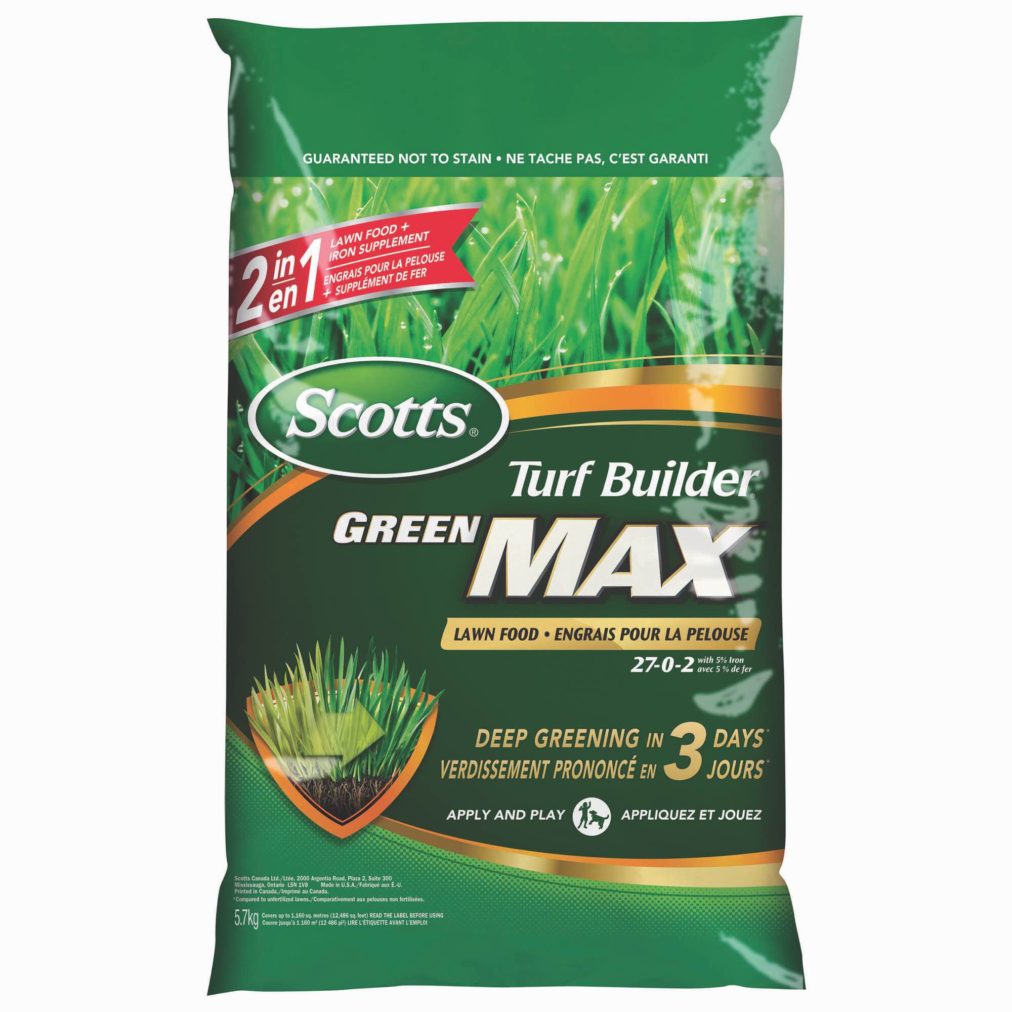Scotts Turf Builder Green Max & Lawn Food 27-0-2 with 5
