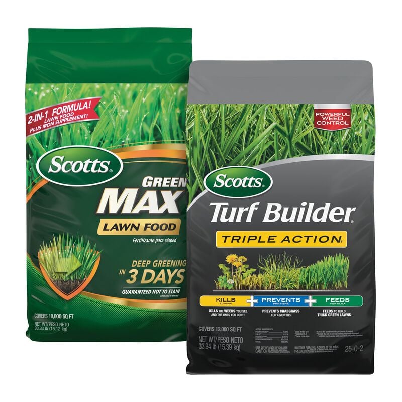 Scotts® Turf Builder® Triple Action1 and Scotts® Green Max™ Lawn Food Bundle for Large Lawns image number null