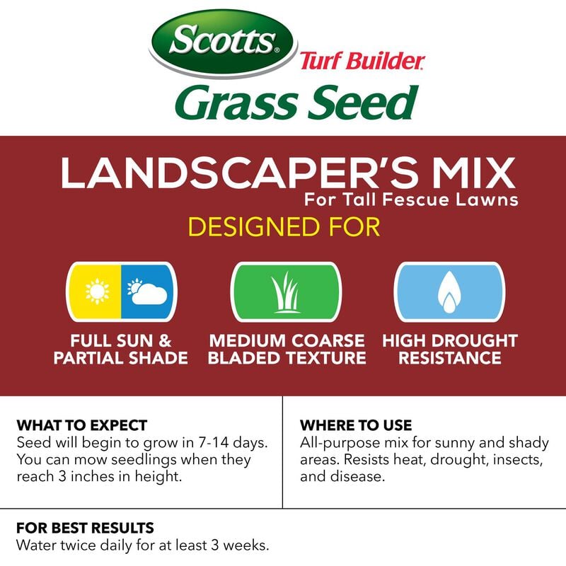 Scotts® Turf Builder® Grass Seed Landscaper's Mix for Tall Fescue Lawns (South) image number null